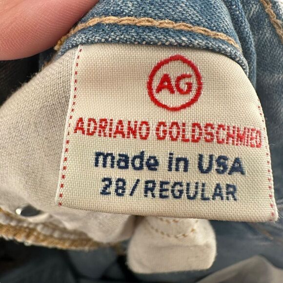 Adriano Goldschmied Blue Jeans Gemini Low Rise Straight Size 28 Distressed Denim - Picture 10 of 11
